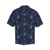 Blue Theme guitar pattern Men's All Over Print Hawaiian Shirt