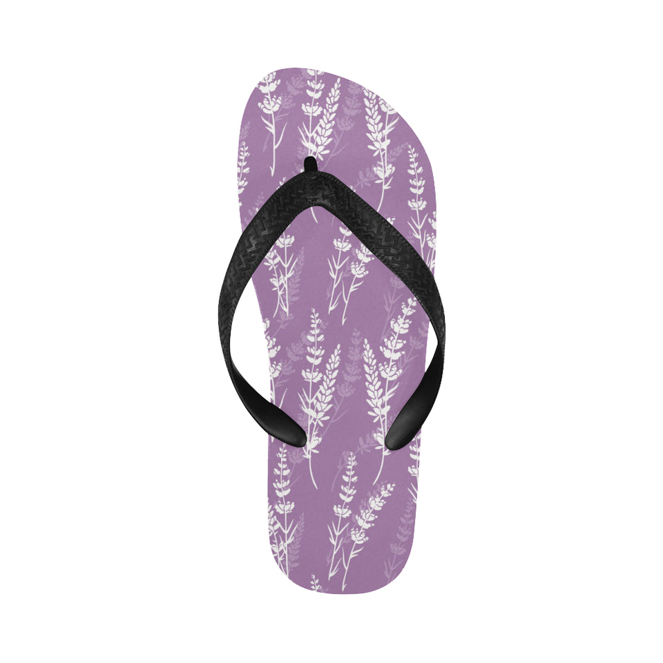 Lavender flowers purple pattern Unisex Flip Flops