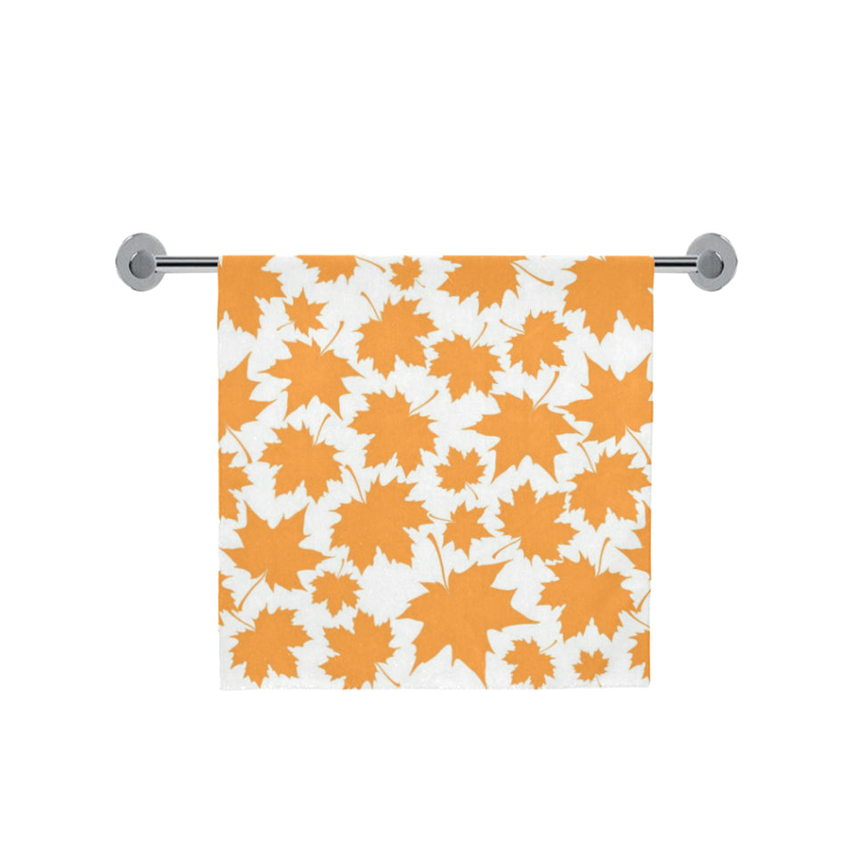 Orange Maple Leaf pattern Bath Towel