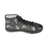 Cute koala pattern Women's High Top Canvas Shoes Black
