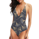 Gold ginkgo leaves Women's One-Piece Swimsuit