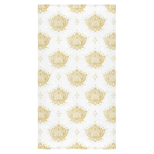 Gold Ornamental lotue waterlily symbol pattern Bath Towel