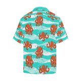 Octopuses sea wave background Men's All Over Print Hawaiian Shirt