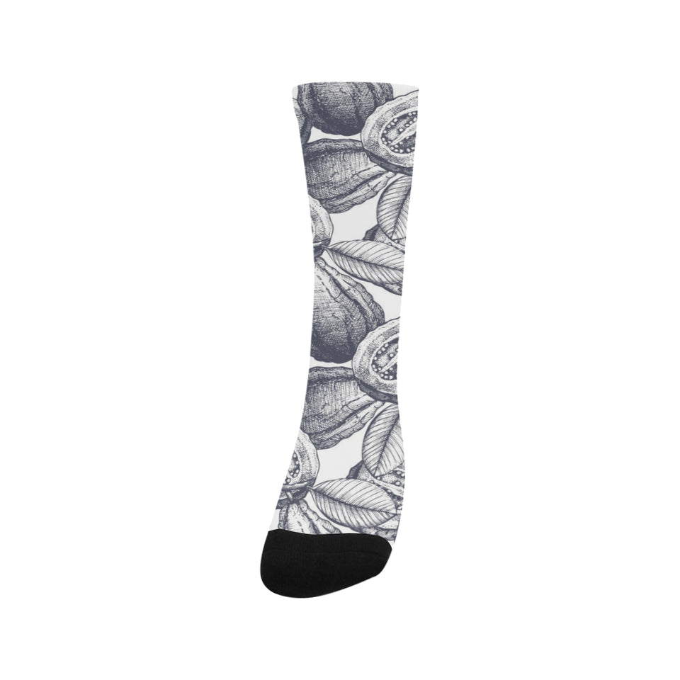 Guava tropical hand drawn pattern Crew Socks