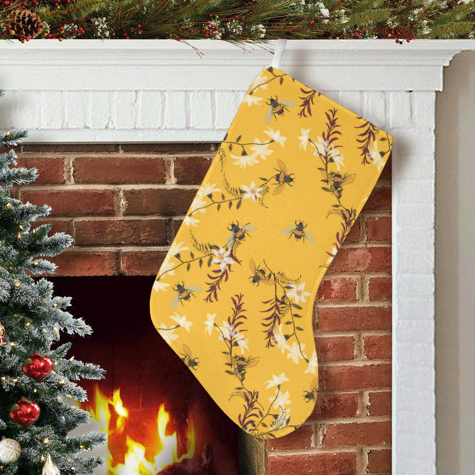 Bee flower pattern Christmas Stocking