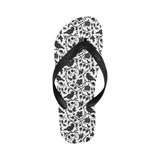 Crow dark floral pattern Unisex Flip Flops
