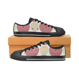 Circle indian pattern Men's Low Top Canvas Shoes Black