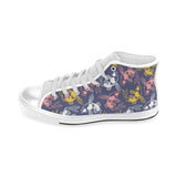 Koi Fish Carp Fish pattern Men's High Top Canvas Shoes White