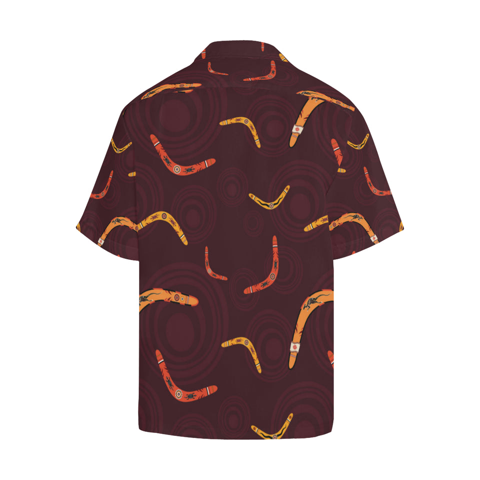Boomerang Australian aboriginal ornament circle bl Men's All Over Print Hawaiian Shirt