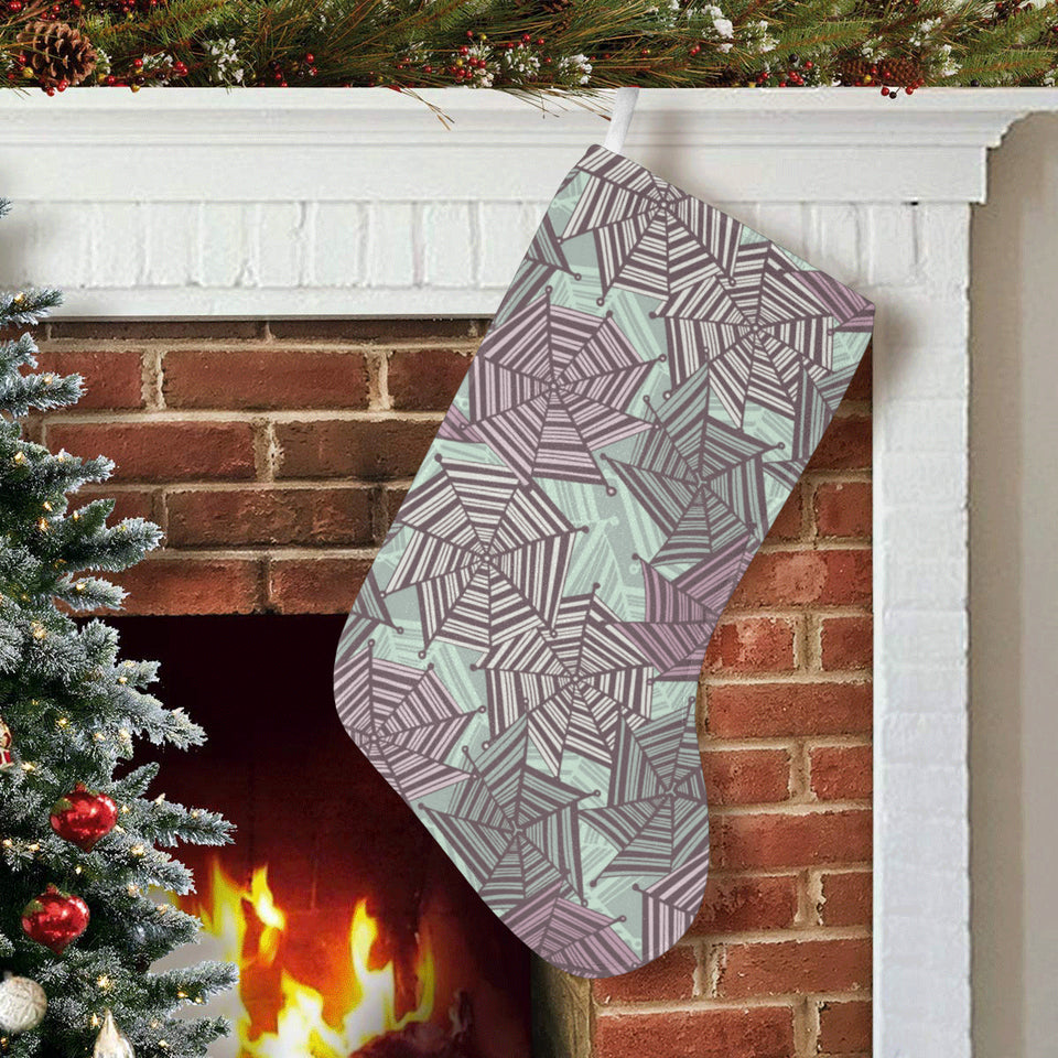 Spider web cobweb design color pattern Christmas Stocking