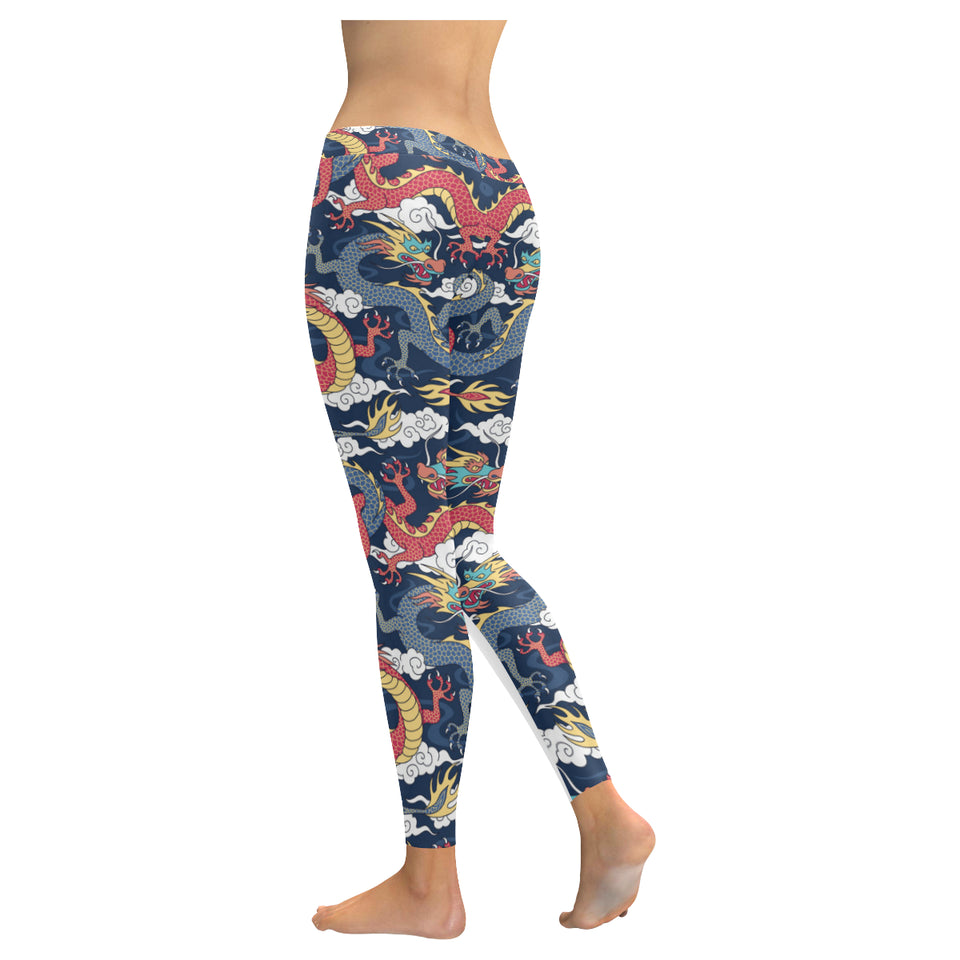 Blue red dragon cloud pattern Women's Legging Fulfilled In US