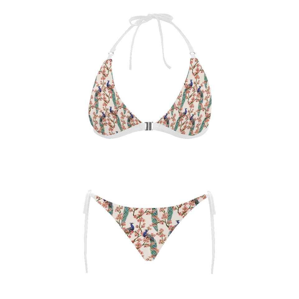Peacock tropical flower pattern Sexy Bikinis Two-Piece Swimsuits