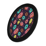 Colorful donut glaze pattern Elegant Black Wall Clock