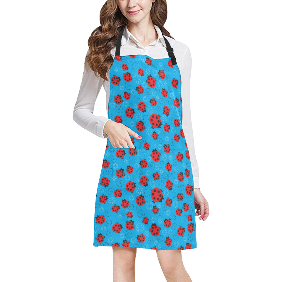 Ladybug Pattern Print Design 02 All Over Print Adjustable Apron