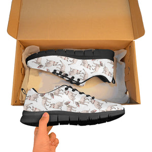 Bull Terrier Pattern Print Design 04 Men's Breathable Sneakers ( Model 055)