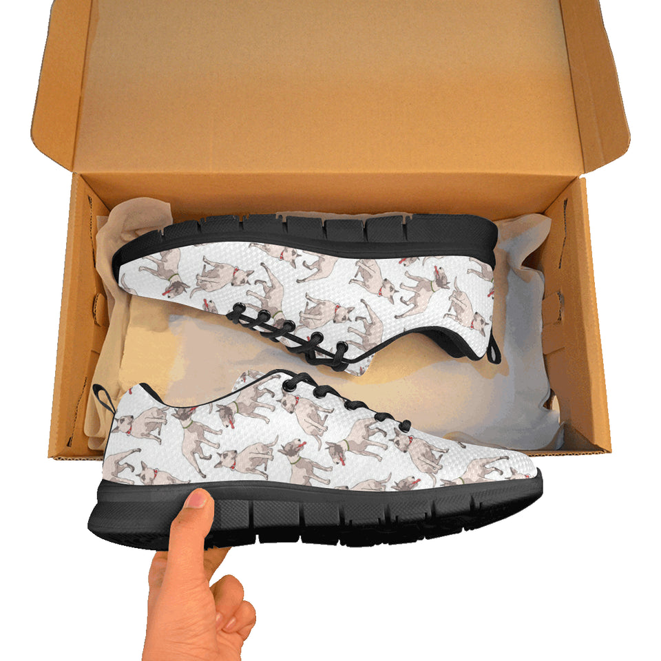 Bull Terrier Pattern Print Design 04 Men's Breathable Sneakers ( Model 055)