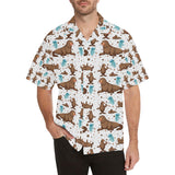 sea lion Seals jellyfish pattern Men's All Over Print Hawaiian Shirt