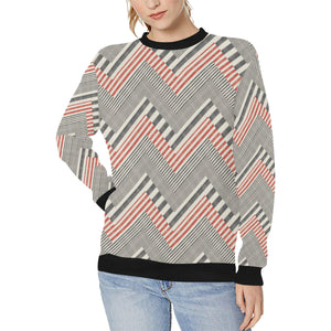 zigzag chevron striped pattern Women's Crew Neck Sweatshirt