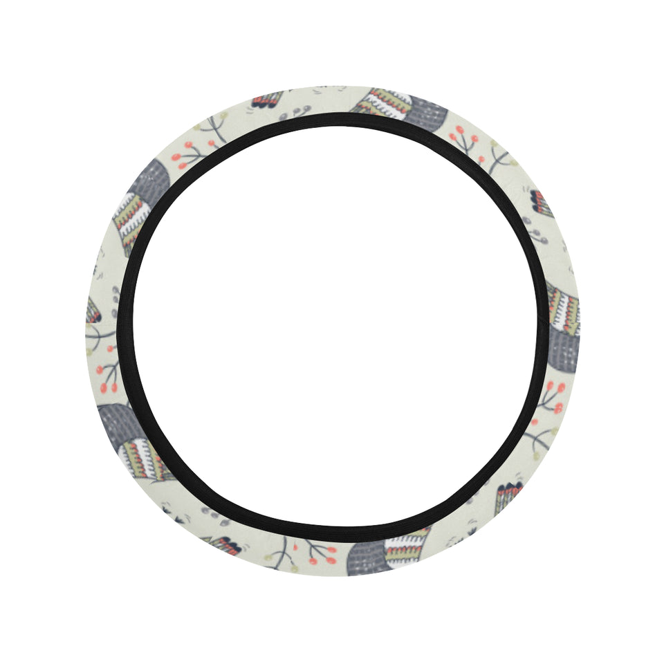 Pigeon Pattern Print Design 04 Car Steering Wheel Cover