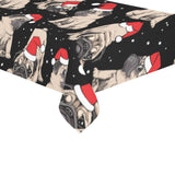 Christmas Pugs Santa_s red cap pattern Tablecloth