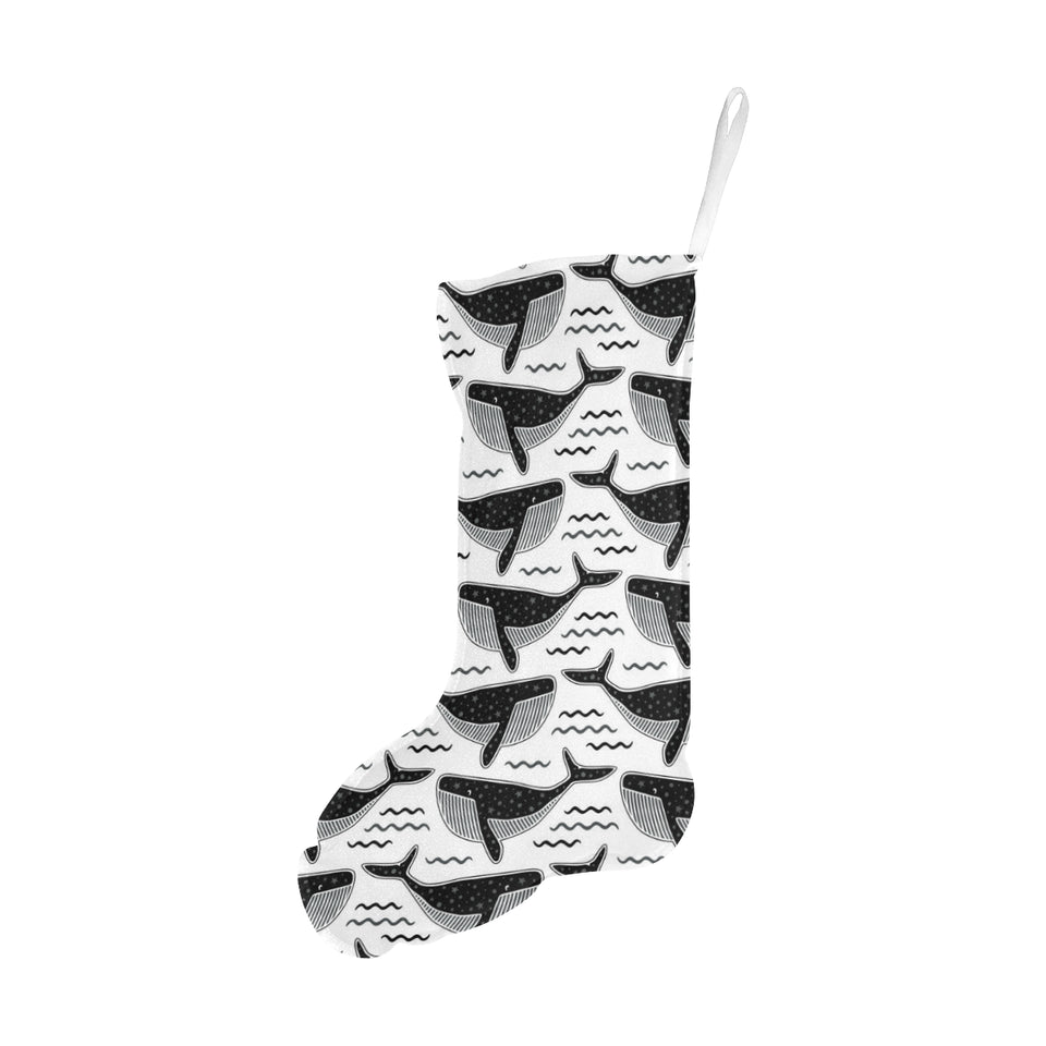 Black whale pattern Christmas Stocking