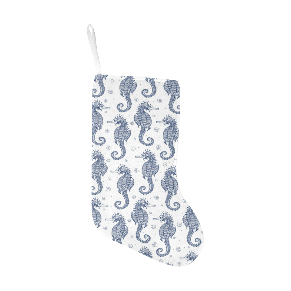 Seahorse pattern background Christmas Stocking