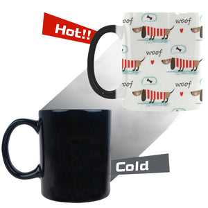 Cute dachshund bone pattern Morphing Mug Heat Changing Mug