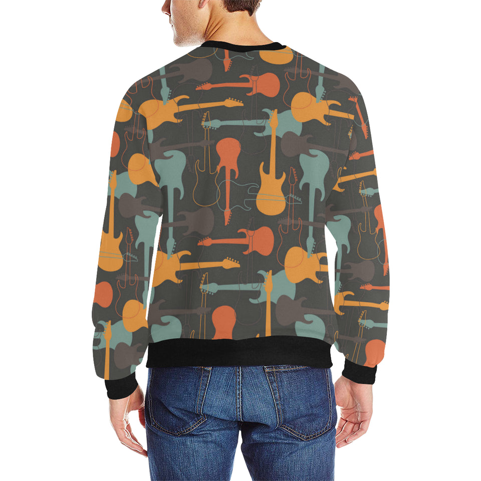 electric guitars pattern Men's Crew Neck Sweatshirt