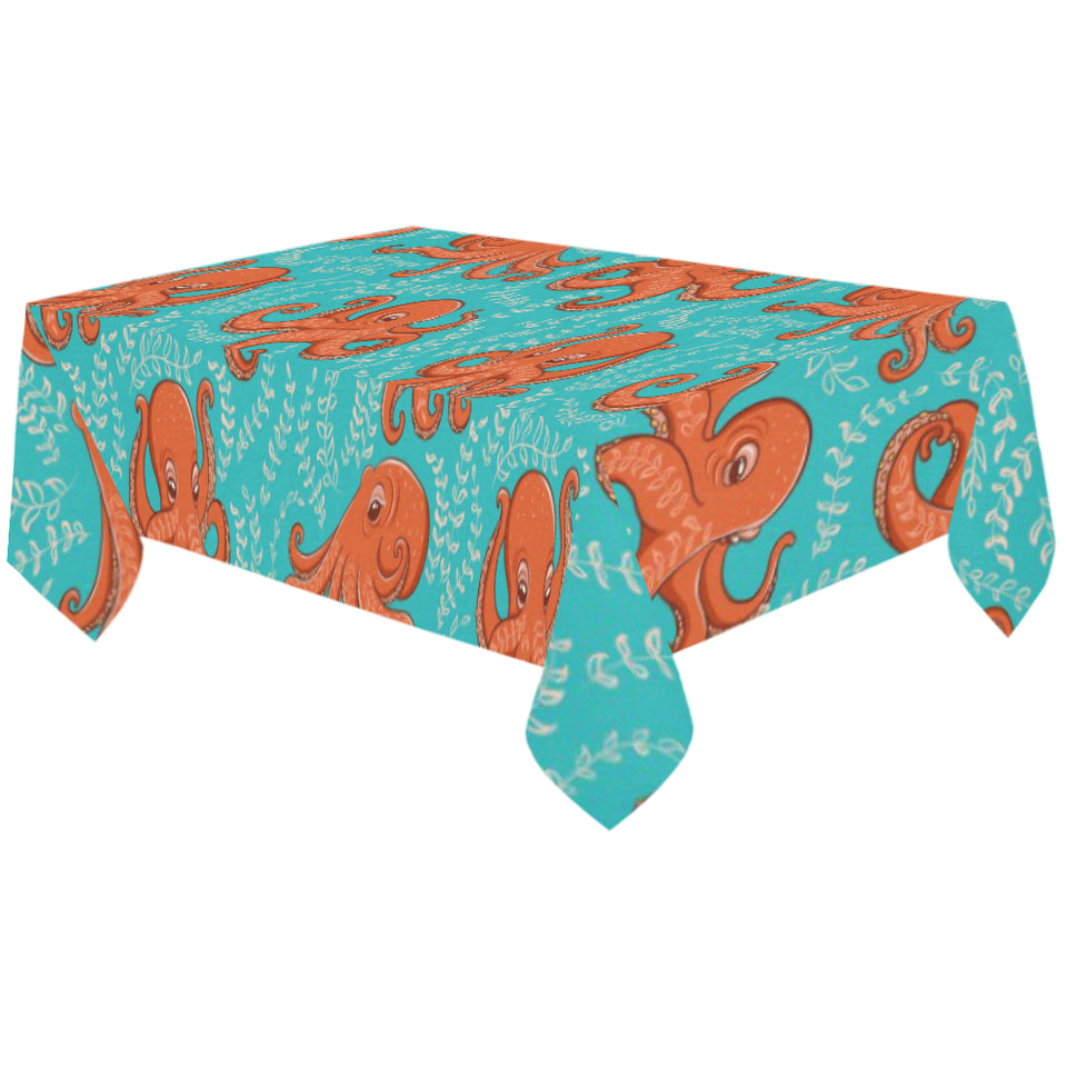 Octopus turquoise background Tablecloth