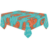Octopus turquoise background Tablecloth
