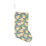 Pineapples pattern striped background Christmas Stocking