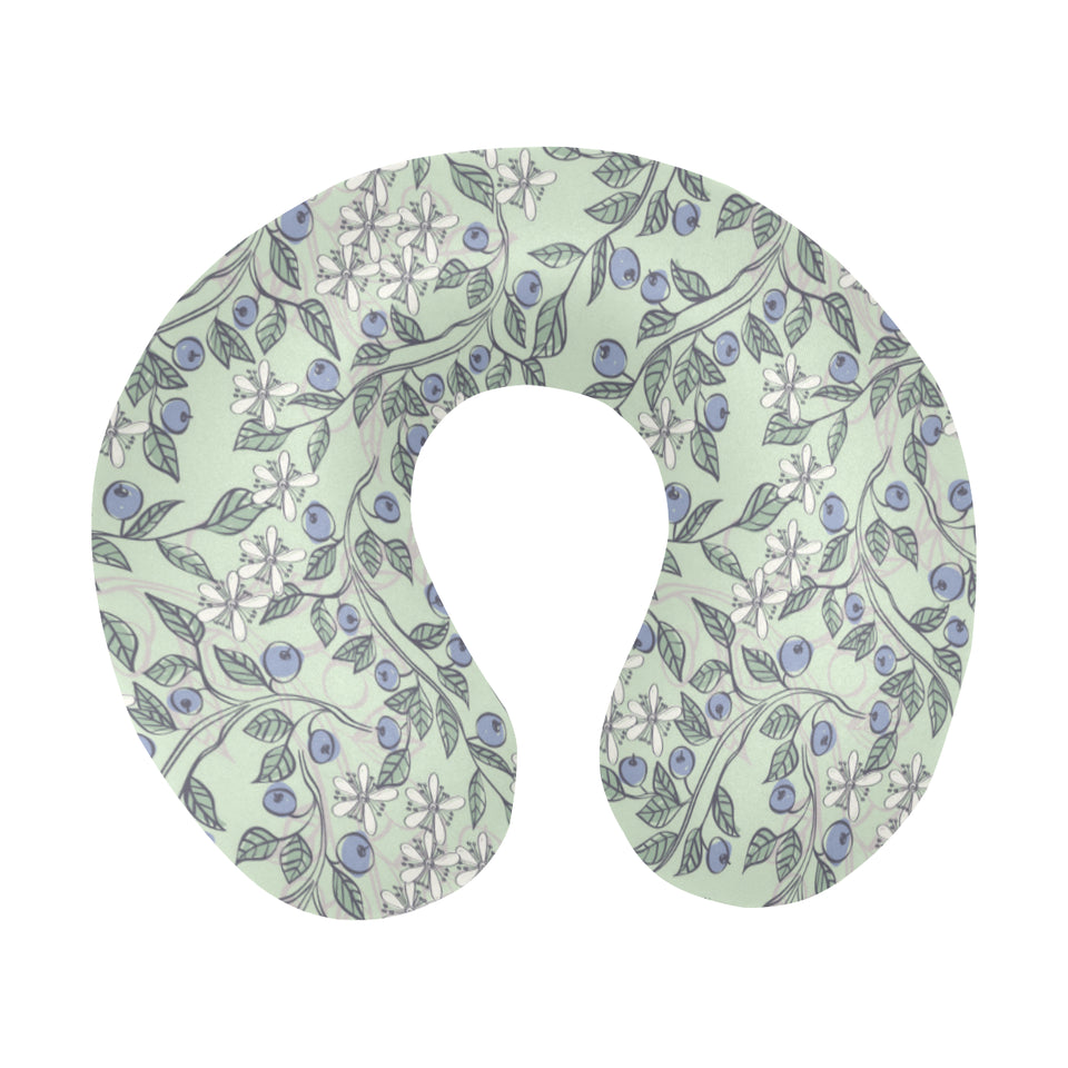 hand drawn blueberry pattern U-Shaped Travel Neck Pillow