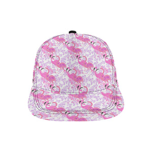 Pink flamingo flower pattern All Over Print Snapback Cap