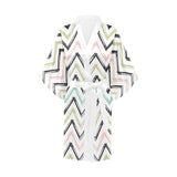 zigzag  chevron paint pattern Women's Short Kimono Robe