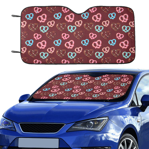 Pretzels Pattern Print Design 05 Car Sun Shade