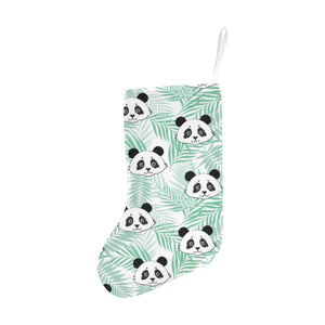 Panda pattern tropical leaves background Christmas Stocking