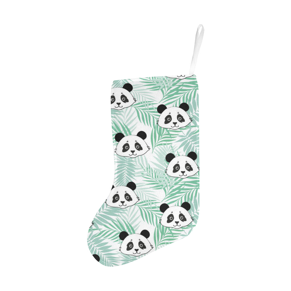 Panda pattern tropical leaves background Christmas Stocking