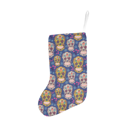 Sugar skull flower pattern Christmas Stocking