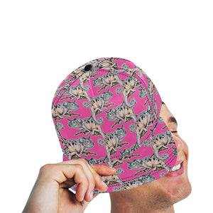 Chameleon lizard pattern pink background All Over Print Snapback Cap