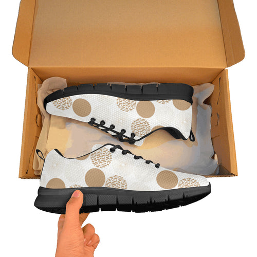 Gold Texture mushroom pattern Women's Sneaker Shoes