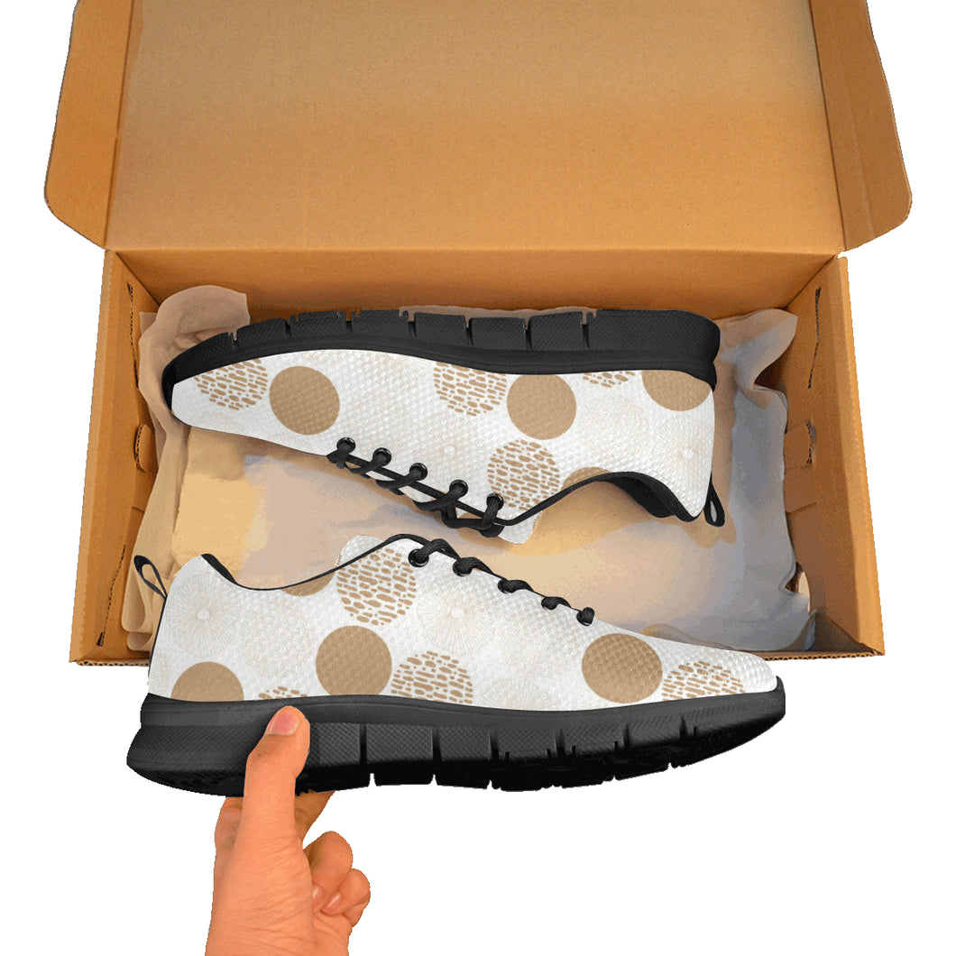 Gold Texture mushroom pattern Women's Sneaker Shoes