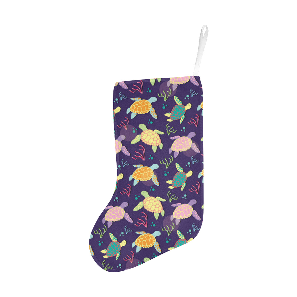 Colorful sea turtle pattern Christmas Stocking