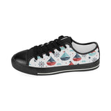 Cute color paper sailboat pattern Kids' Boys' Girls' Low Top Canvas Shoes Black