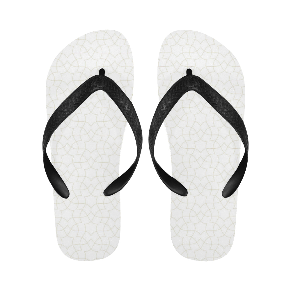 arabic white pattern Unisex Flip Flops