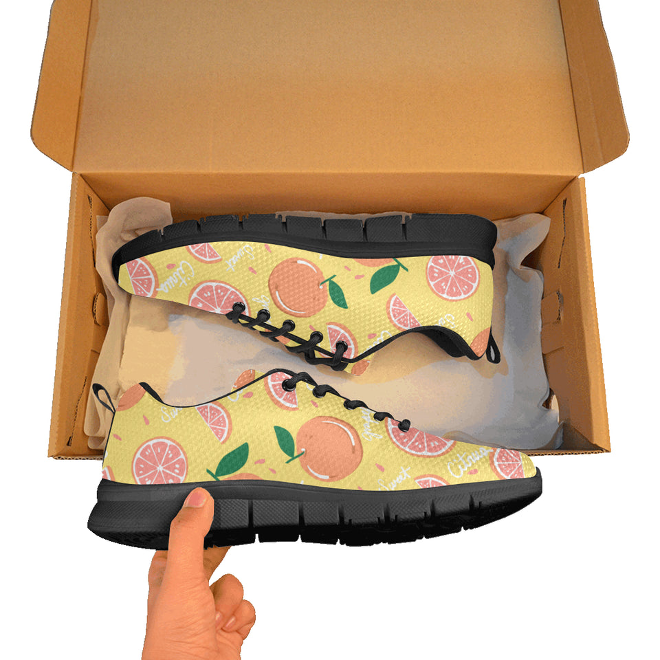 Grapefruit yellow background Men's Sneaker Shoes