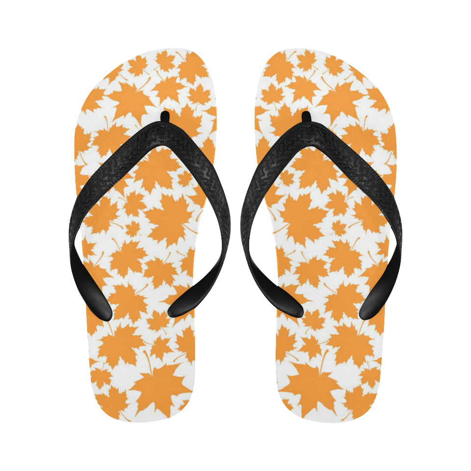 Orange Maple Leaf pattern Unisex Flip Flops