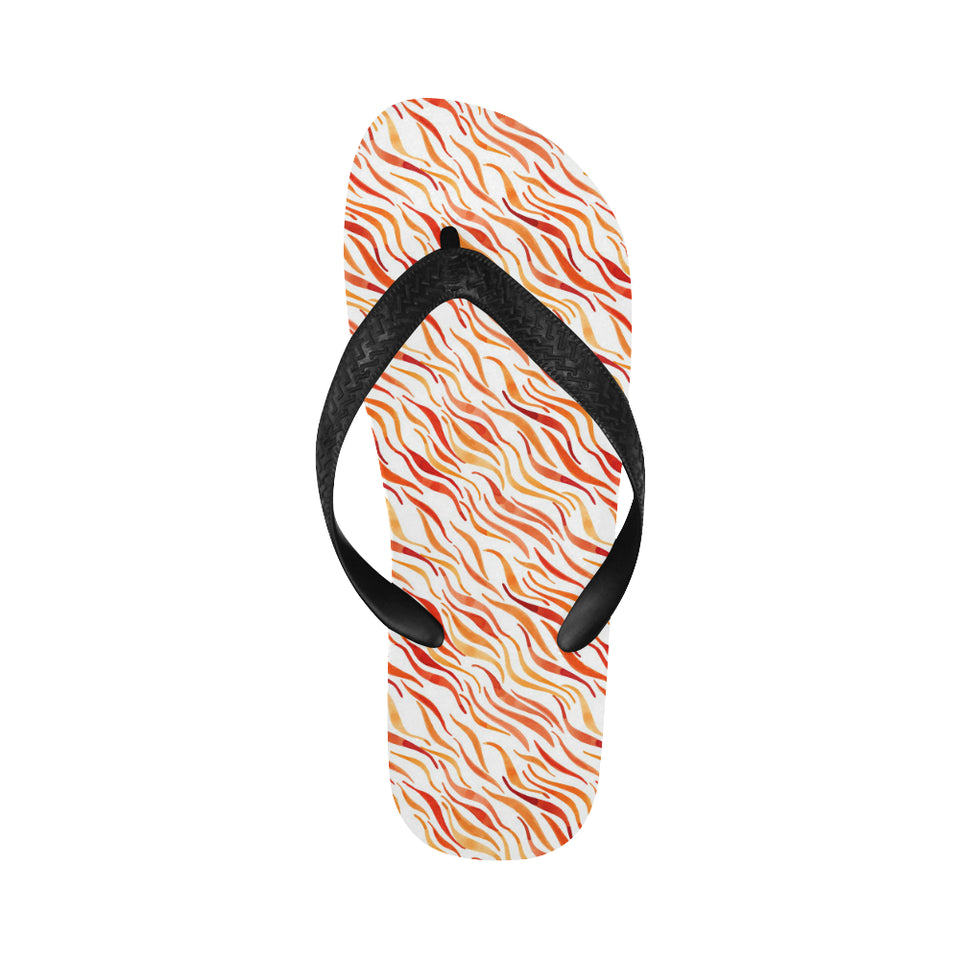 Fire flame watercolor pattern Unisex Flip Flops