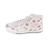 Sushi pattern Women's High Top Canvas Shoes White