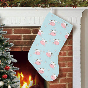 Cute cow flower pattern Christmas Stocking