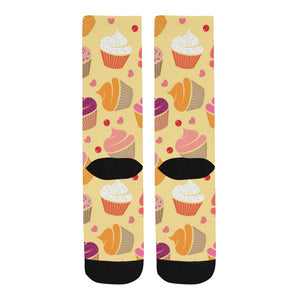 cake cupcake heart cherry pattern Crew Socks